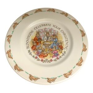 VTG Royal Doulton Bunnykins Plate Celebrate Your Christening Fine China England